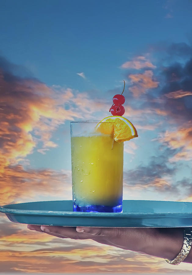 Tropical Drink Over Sunset Photograph by Darryl Brooks