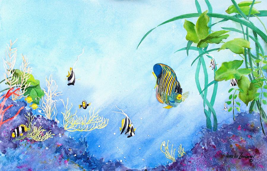 Fish Painting - Tropical Fantasy V by Laura Lee Zanghetti