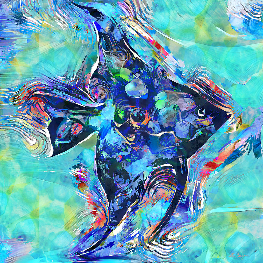 Tropical Fish Art - Wild Angel Painting by Sharon Cummings - Fine Art ...