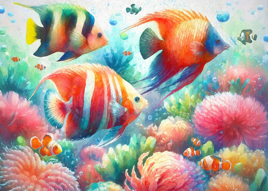Tropical Fish Underwater Digital Art by Alison Frank Tropical Fish Underwater Digital Art by Alison Frank