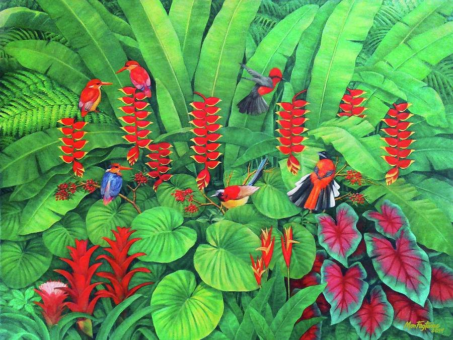 Tropical Flora and Fauna Painting by Mon Fagtanac - Fine Art America