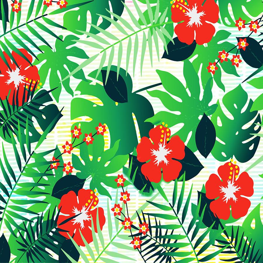 Tropical Floral Pattern Aloha Hawaiian Shirt Pattern Tapestry - Textile by  Enjoy Everything - Pixels