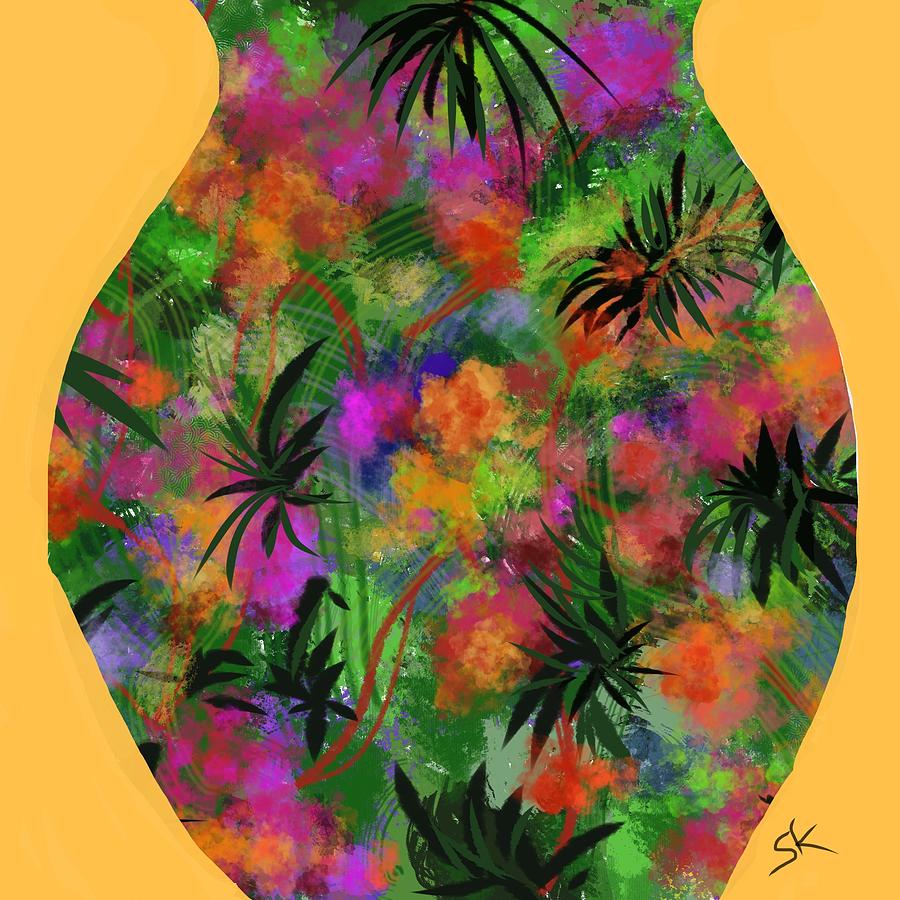Tropical Flower Vase  Digital Art by Sherry Killam