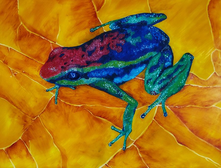 Tropical Frog on Yellow Leaf Painting by Paige Wallace - Fine Art America