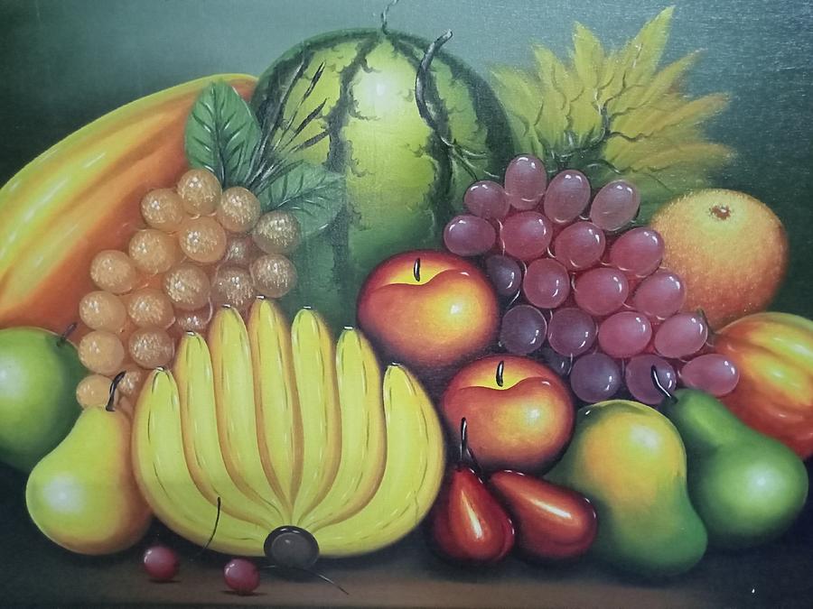 Tropical fruits painting Painting by Ganeswaran Perumal - Fine Art America