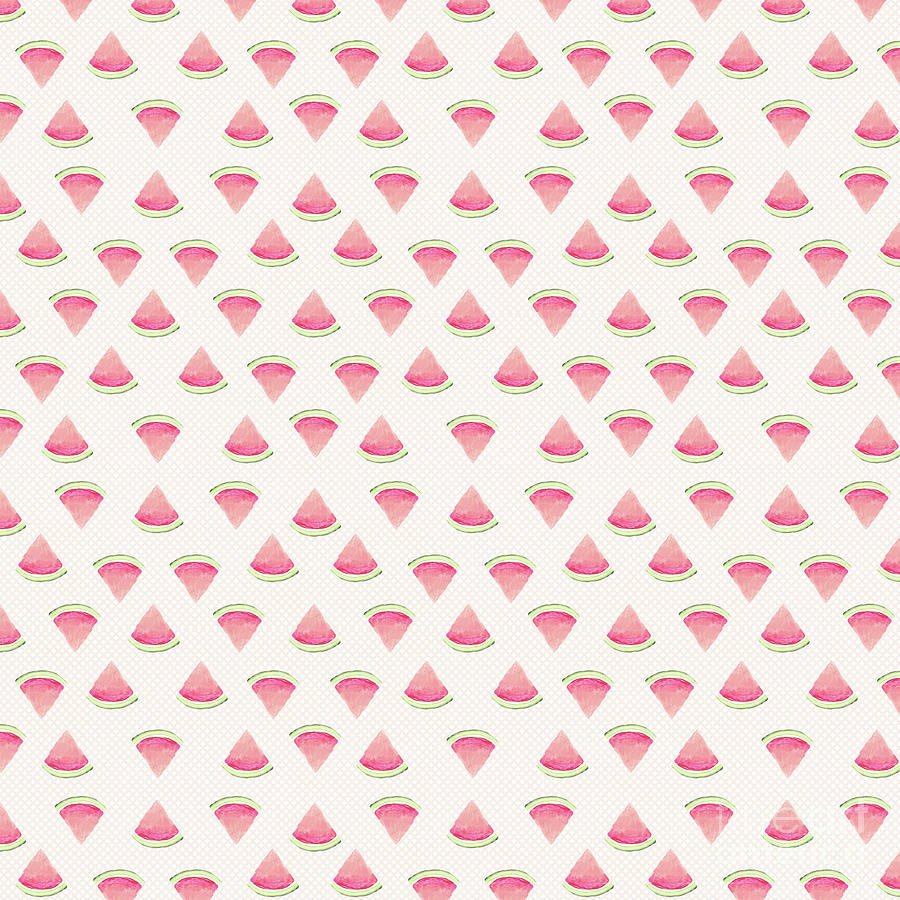 Tropical Fusion Collection Summer Bliss Original Watermelon Slices Pattern Design by Duncanson Painting by Megan Aroon