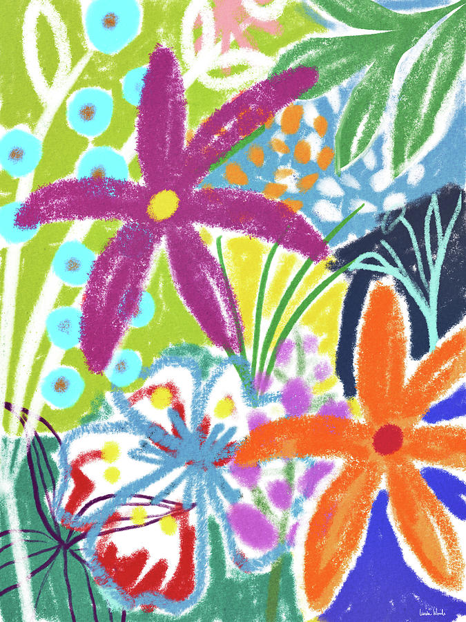 Tropical Garden- Art by Linda Woods Mixed Media by Linda Woods