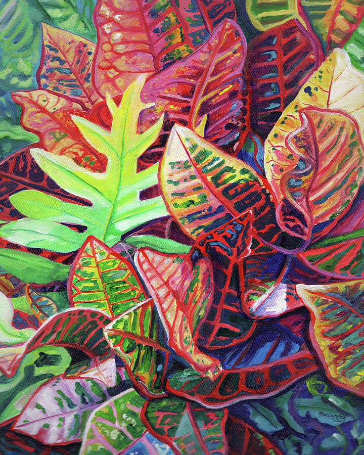 Croton Painting - Tropical Garden Daydream by Marionette Taboniar