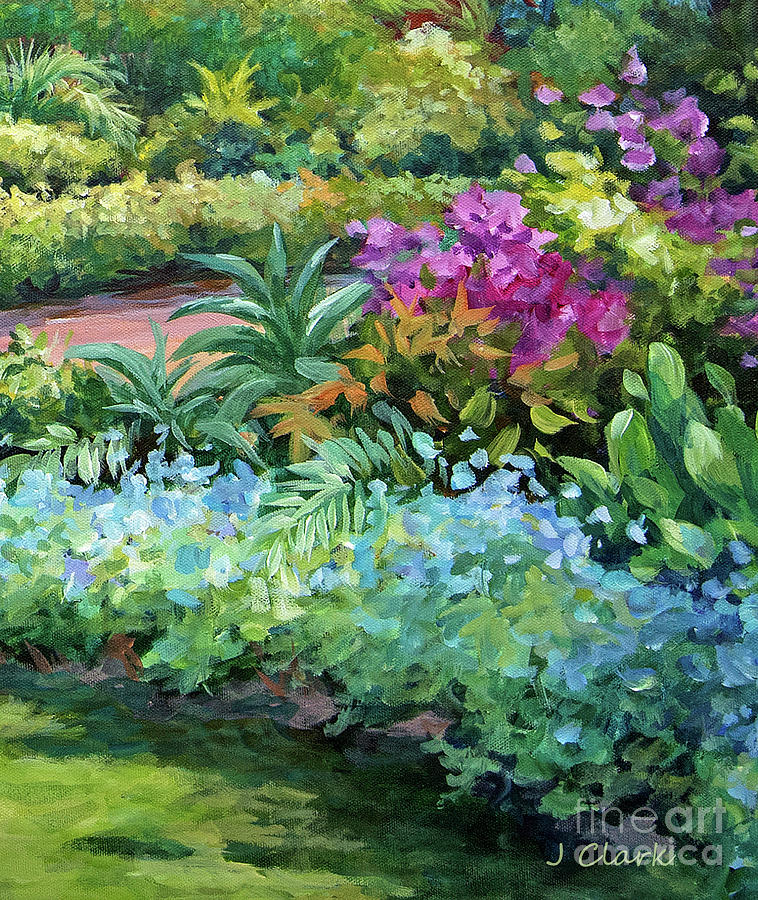 Flower Painting - Tropical Garden by John Clark