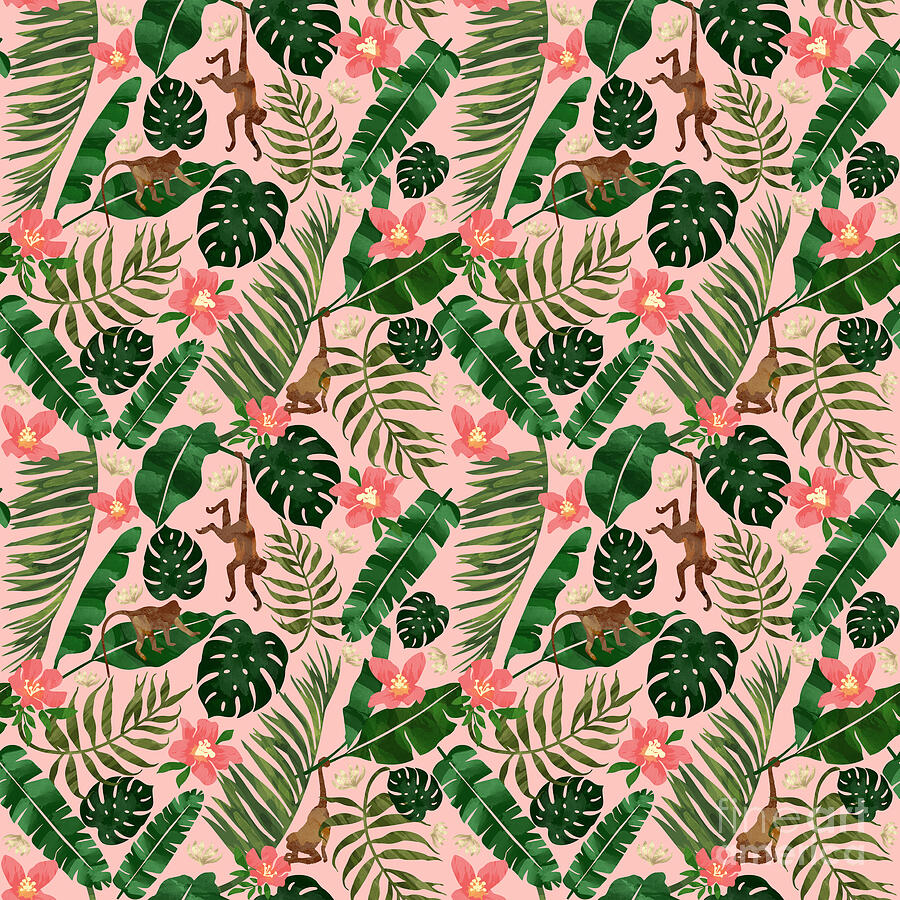 Tropical Garden - Pink Digital Art by Spacefrog Designs Tropical Garden - Pink Digital Art by Spacefrog Designs