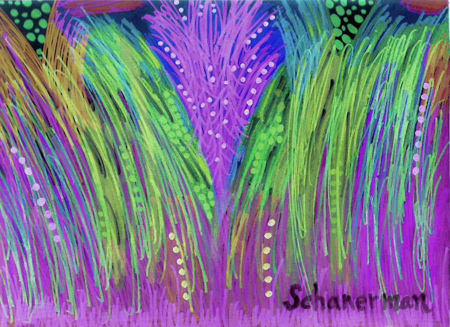 Tropical Grasses Drawing by Susan Schanerman