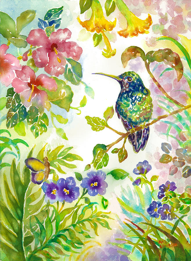 Tropical Hummingbird Painting by Ann Nicholson