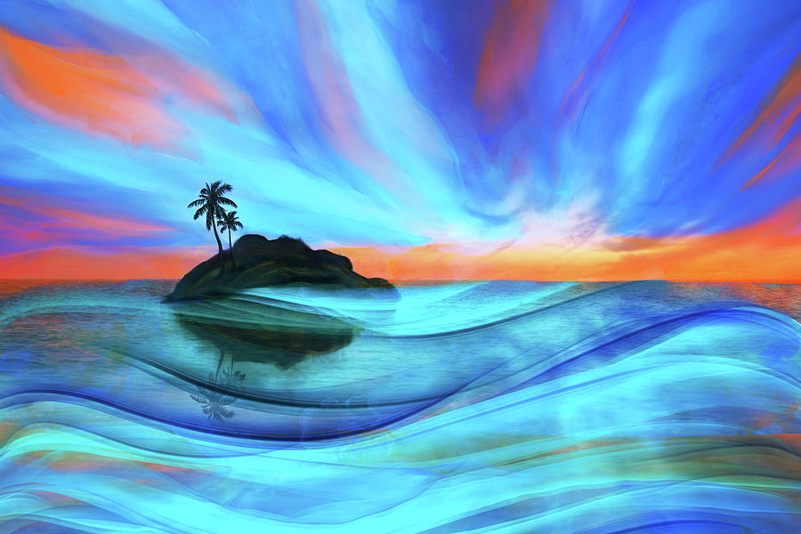 Tropical Island Art Digital Art by Peggy Collins