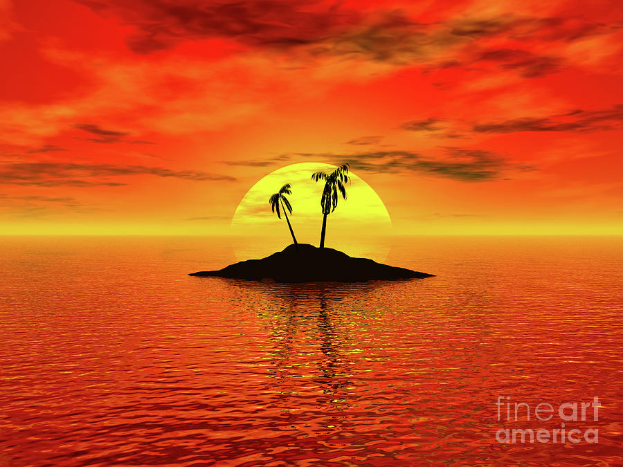 Tropical Island Digital Art by Phil Perkins
