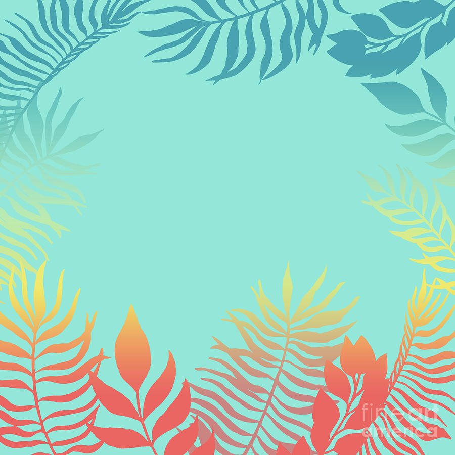 Tropical Leaves Hawaii Blue Rainforest Palm Pattern Multi Colour Photograph by Sharon Mau