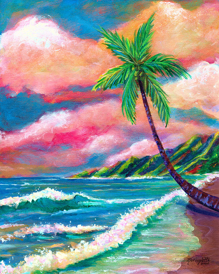 Tropical Na Pali Coast Painting by Marionette Taboniar