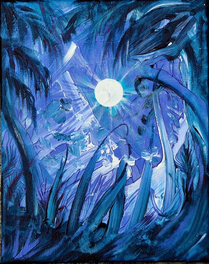 Tropical Night Painting by Judi Cain