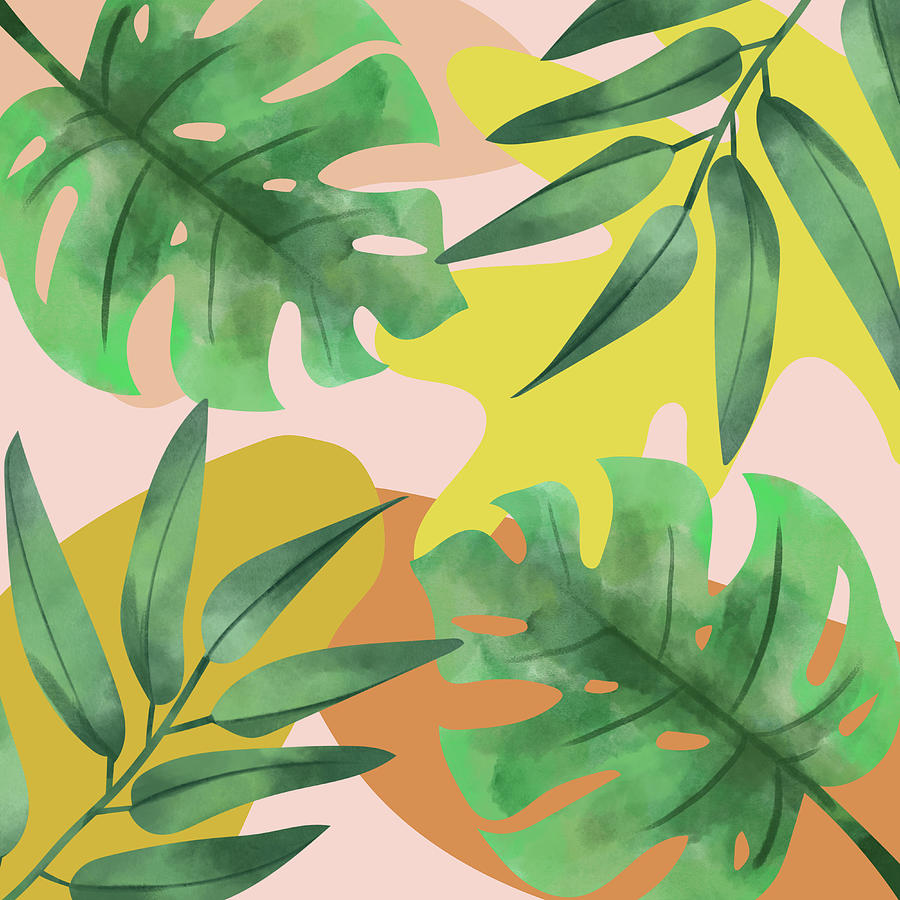 Tropical Palm Leaf Print Summer Beach Pattern Digital Art by Aaron Geraud