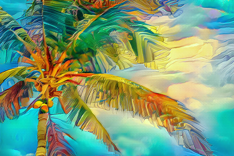 Tropical Palm Tree Art Photograph by Debra Kewley