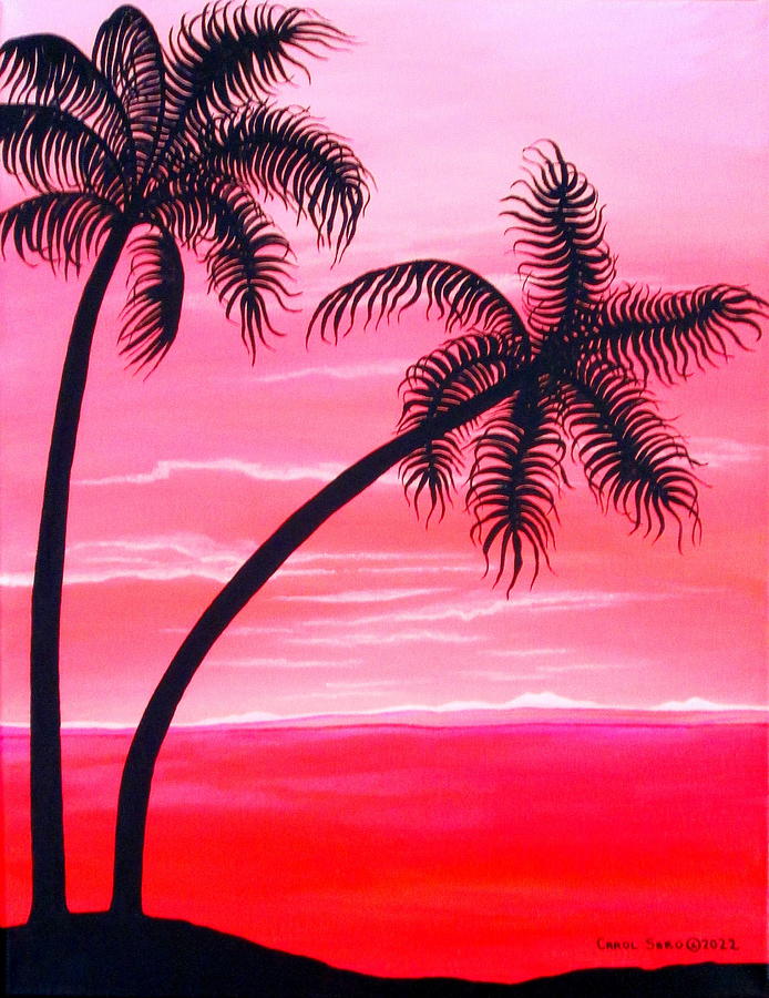 tropical Palms Painting by Carol Sabo