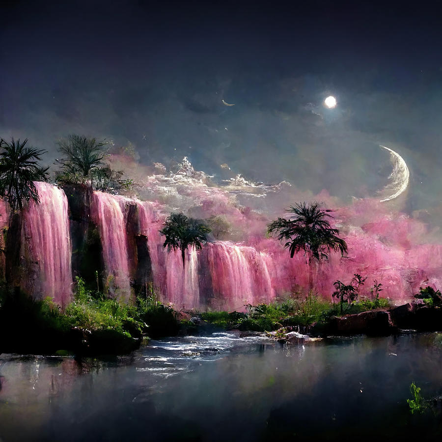 Tropical Pink Waterfall Photograph by Athena Mckinzie