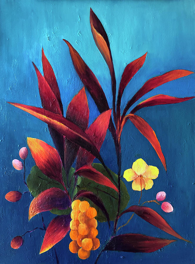 Tropical Plants Painting by Karin Eisermann
