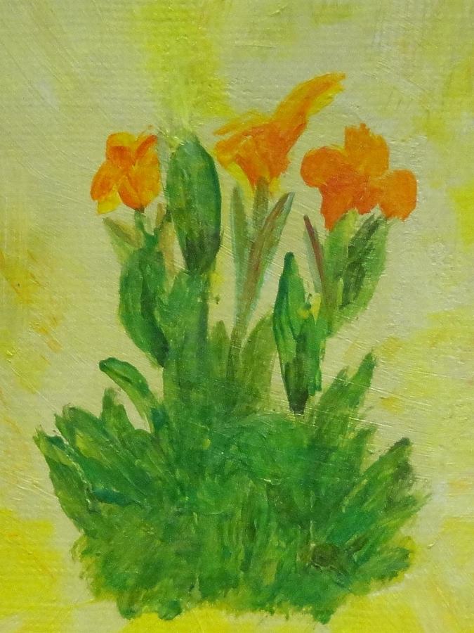 Tropical Sensation Daylily Botanical Name Hemerocallis Painting by Rosie Foshee