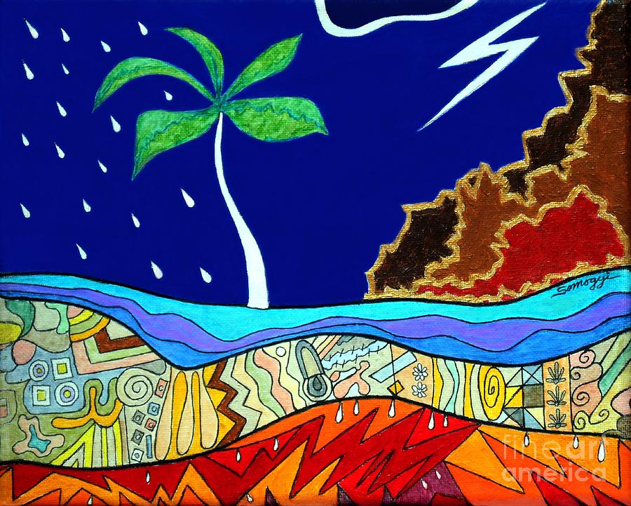 Tropical Storm Painting by Jayne Somogy