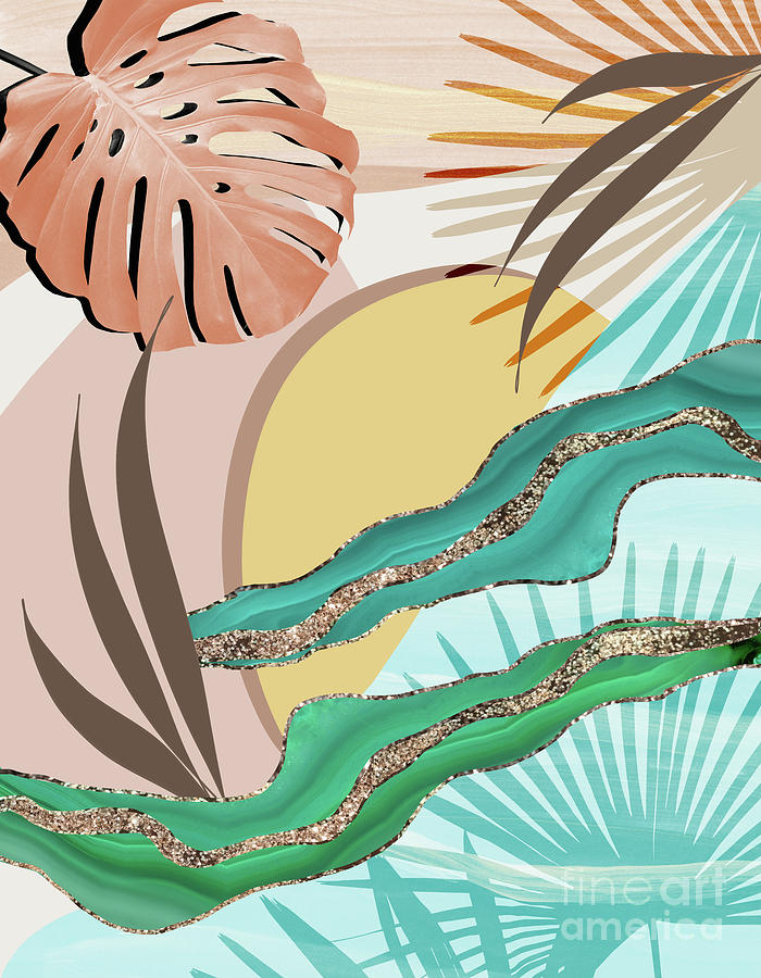 Nature Drawing - Tropical Summer Oasis #1 #tropical #wall #art  by Anitas and Bellas Art
