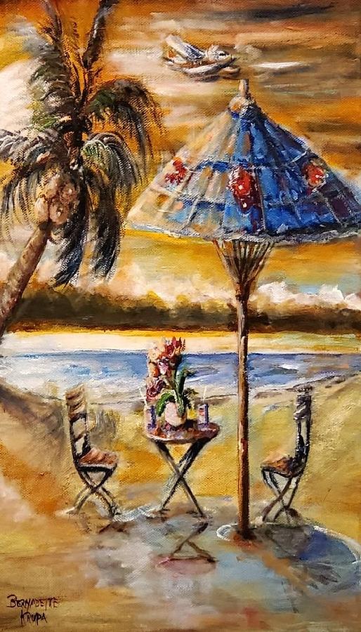 Tropical Sunset Painting by Bernadette Krupa