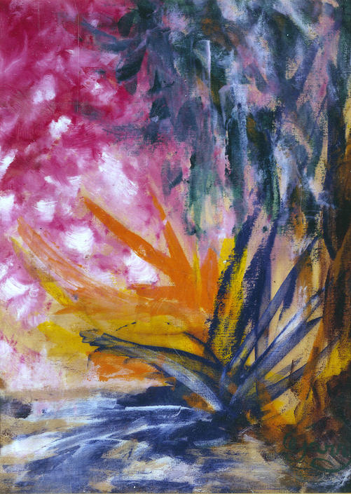 Sunset Painting - Tropical Sunset by Gary Wohlman