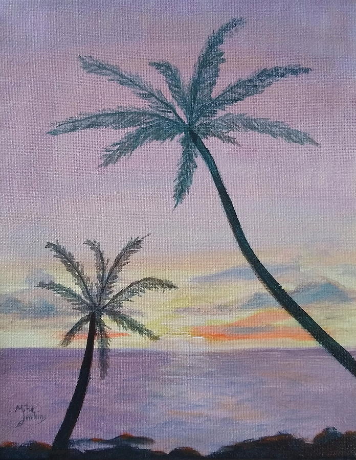 Tropical Sunset Painting by Mike Jenkins