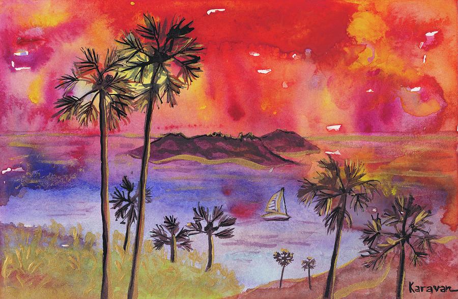 Tropical Sunset Painting By Nataliia Karavan Fine Art America