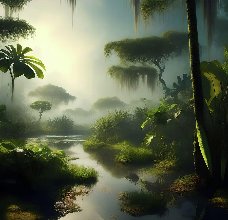 Tropical Swamp Digital Art by Rosalie Scanlon