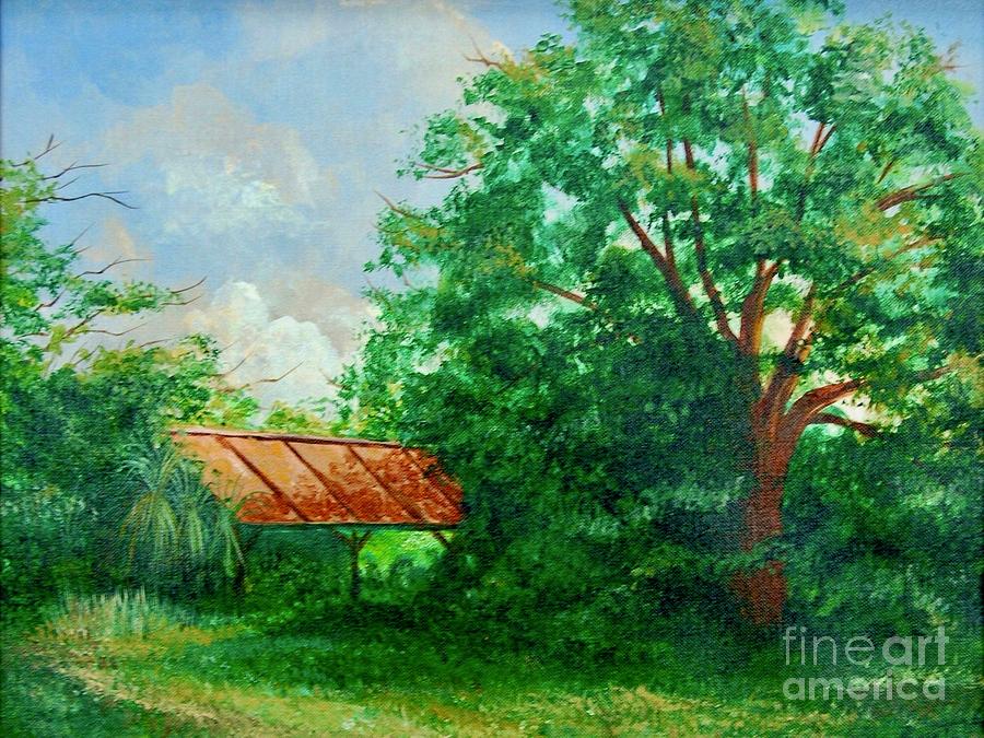 Architecture Painting - Tropical Trail Shed by AnnaJo Vahle