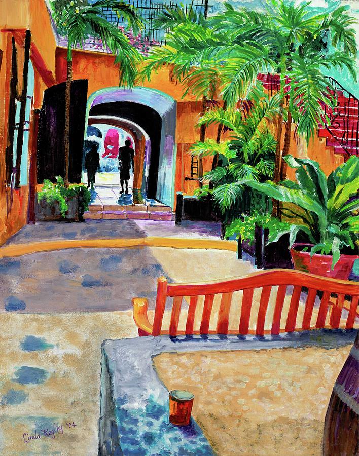 Tropical Walkway Painting by Linda KEgley