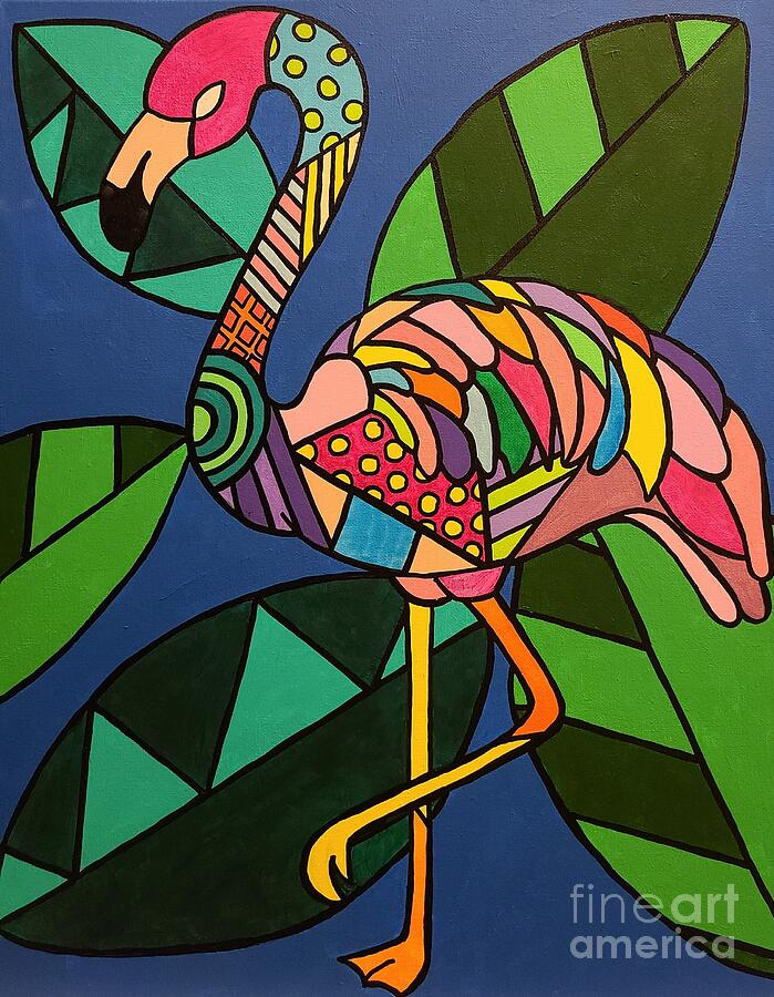 Flamingo Painting - Tropicana Flamingo by Elena Pratt