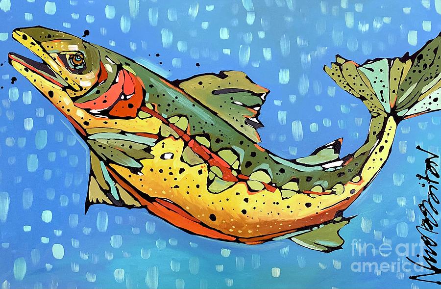 Trout Painting by Nicole Gaitan