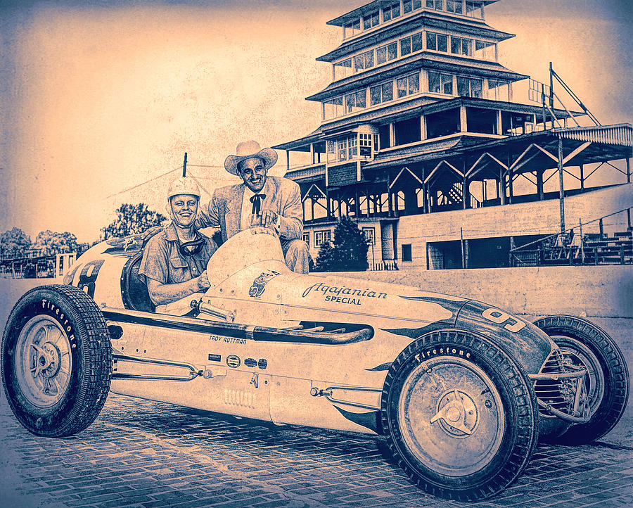 Troy Ruttman at Indy in 1952 Clr Photograph by DK Digital Troy Ruttman at Indy in 1952 Clr Photograph by DK Digital