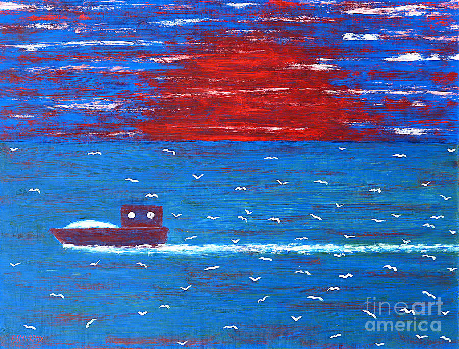 Fish Painting - Following The Trawler Home by Patrick J Murphy