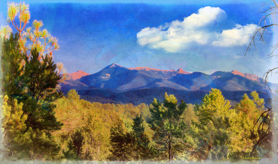 Truchas Peaks Autumn Mixed Media by Anastasia Savage Ealy