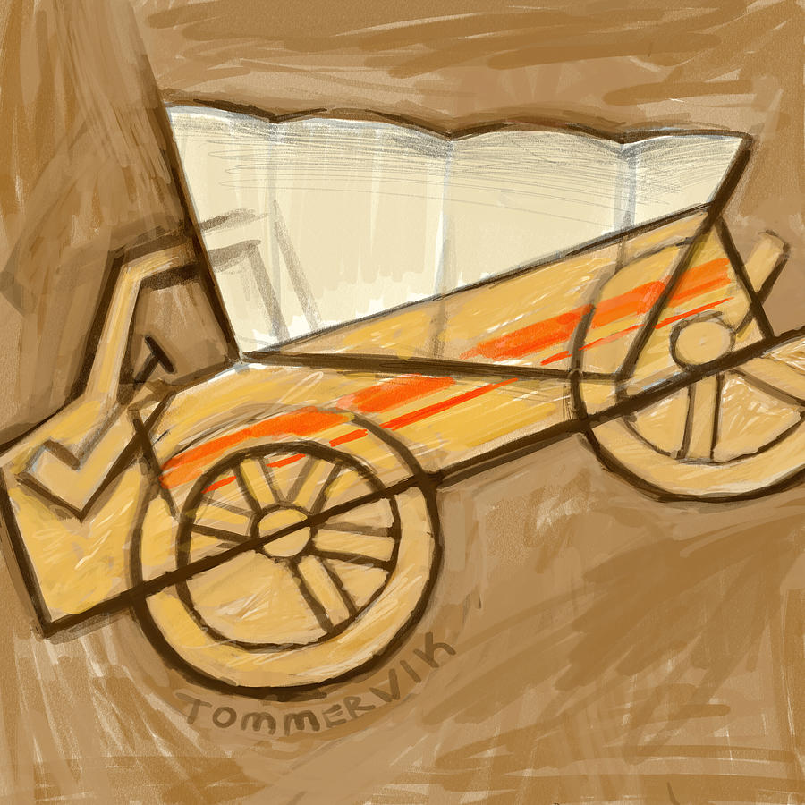 Covered Wagon Pickup Truck  Painting by Tommervik