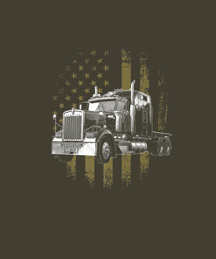 American Flag Semi Truck Driver Gifts Truck Lovers Trucker - Truck Driver -  Tapestry