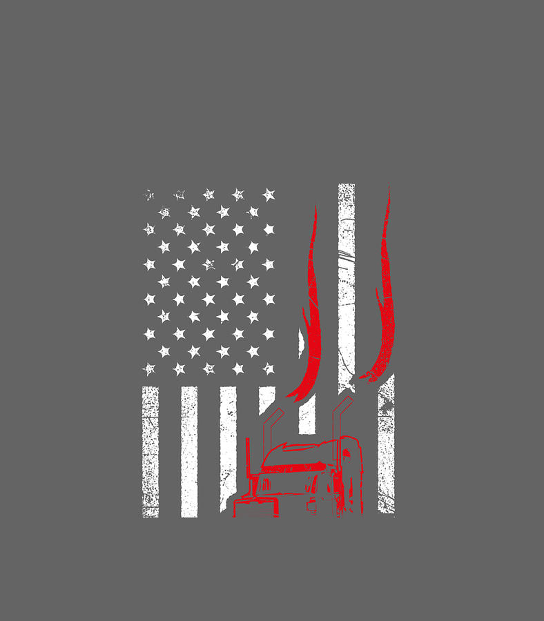 Truck Driver American USA Flag Patriotic Trucker' Sticker