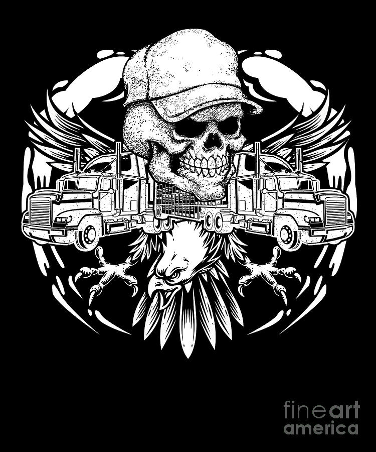 Trucker Tattoo Truck Driver Cool Driver Gift Digital Art by Thomas Larch - Fine Art America