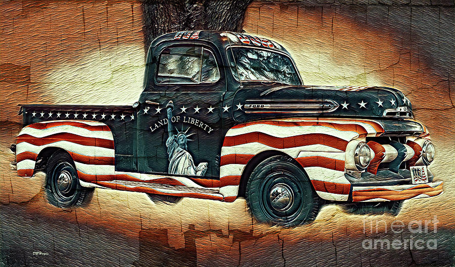Trucking Liberty 2 Mixed Media by DB Hayes