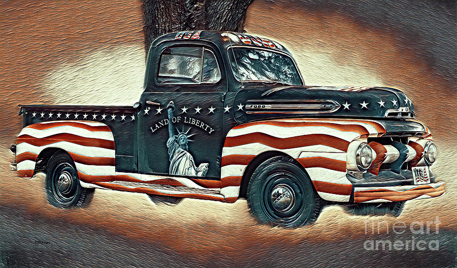 Trucking Liberty 3 Mixed Media by DB Hayes