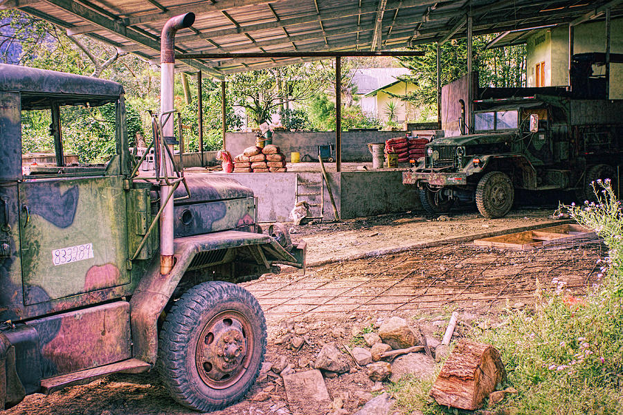 Trucks and coffee farming equipment in Panama Photograph by Tatiana Travelways