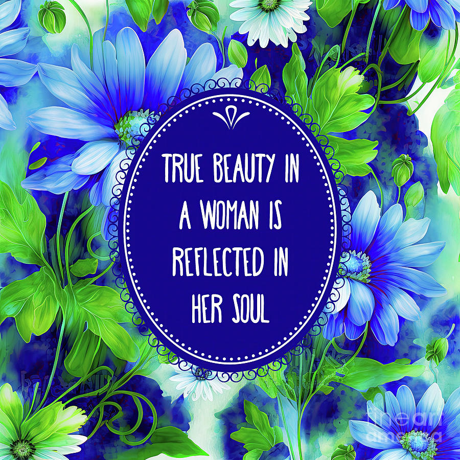 True Beauty Quote Painting by Tina LeCour