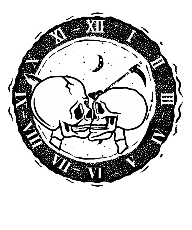 Skeleton Digital Art - True Love Last Gothic Bones Skeleton Roses Death Grave Aesthetic Dark by Toms Tee Store